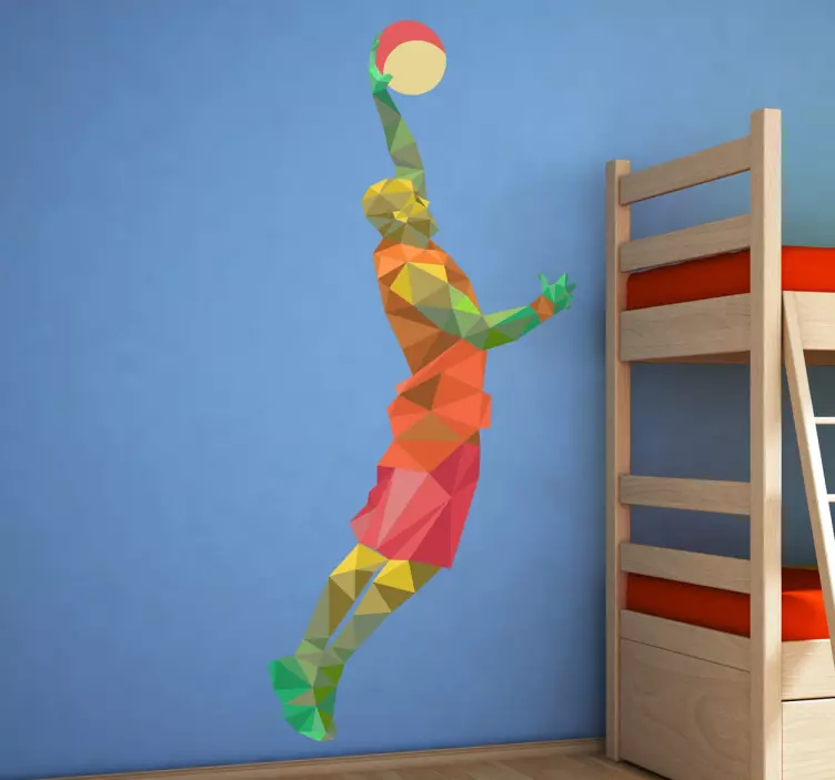 Geometrik basketbol oyuncusu etiket - TenStickers