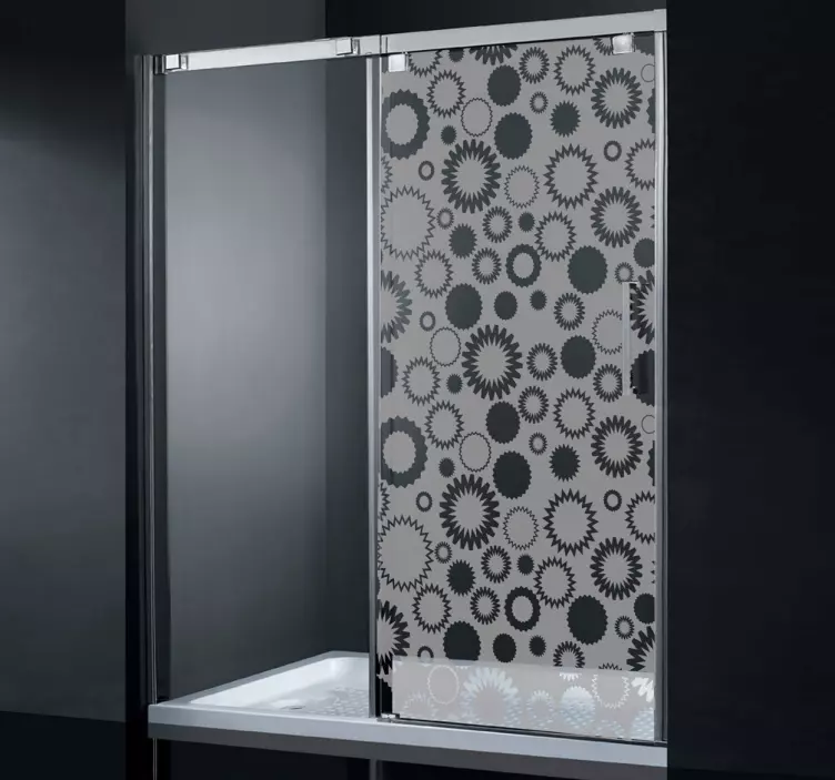 Geometrik çiçek şekli duş çıkartması - TenStickers