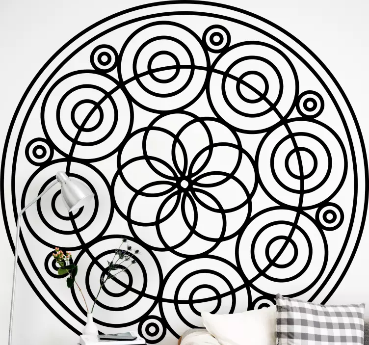 Geometrik daireler mandala tasarım soyut çıkartma - TenStickers
