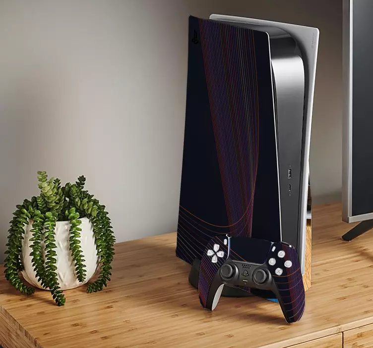 Geometrik dalga ps 5 çıkartması - TenStickers