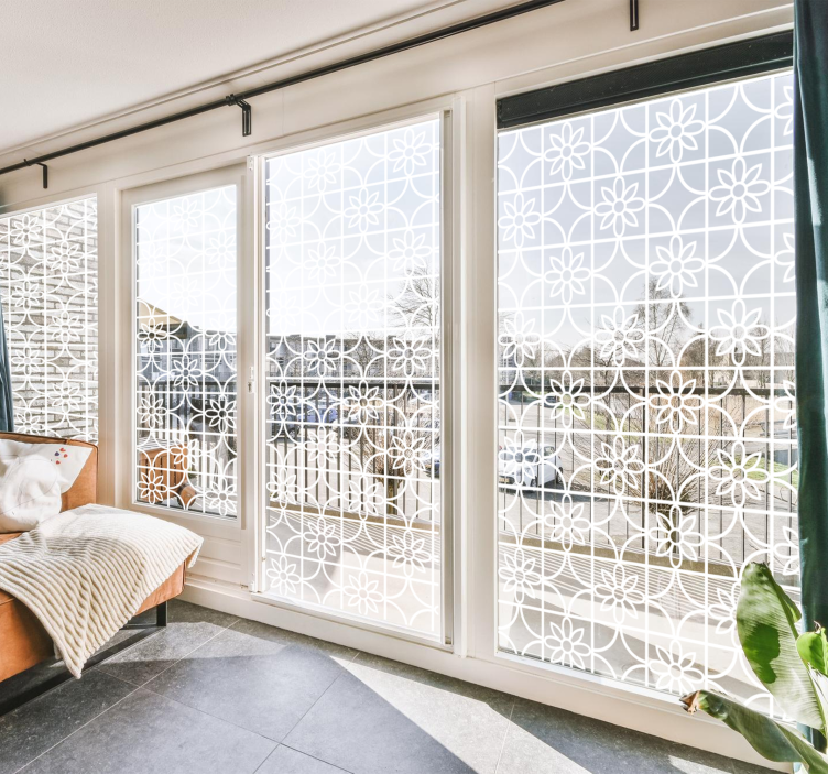 Geometrik desen pencere sticker - TenStickers