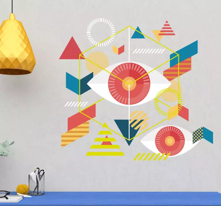 Geometrik göz deseni hayvan çıkartması - TenStickers