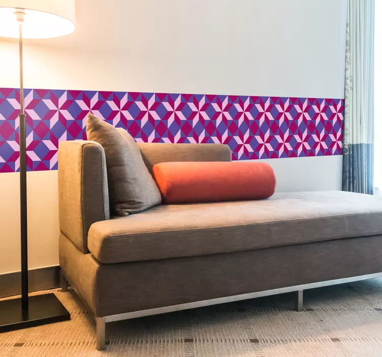 Geometrik hidrolik duvar sınır etiketi - TenStickers