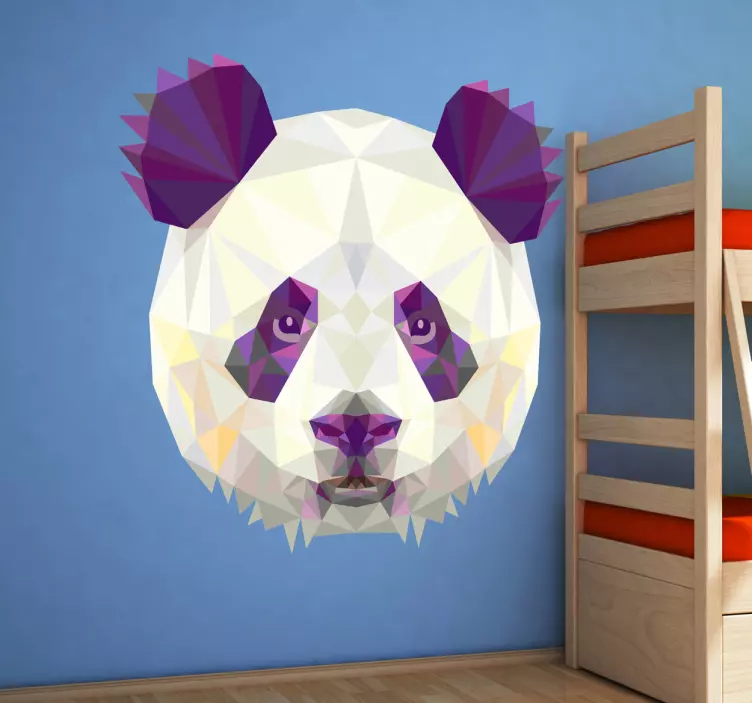 Geometrik panda ayı baş çıkartma - TenStickers