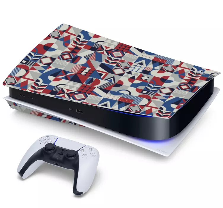 Geometrik şekil mozaik ps5 sticker - TenStickers