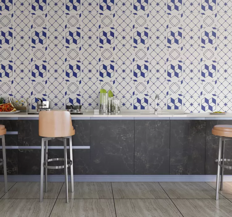 Geometrik şekiller kiremit çıkartmalar - TenStickers