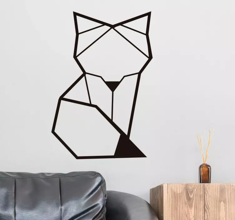 Geometrik fox basit vahşi hayvan çıkartma - TenStickers