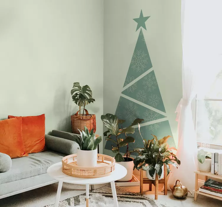 Geometrik yılbaşı ağacı çıkartması - TenStickers