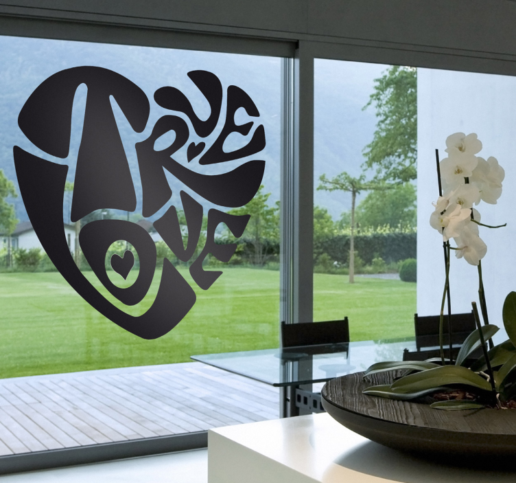 Gerçek aşk pencere çıkartması - TenStickers