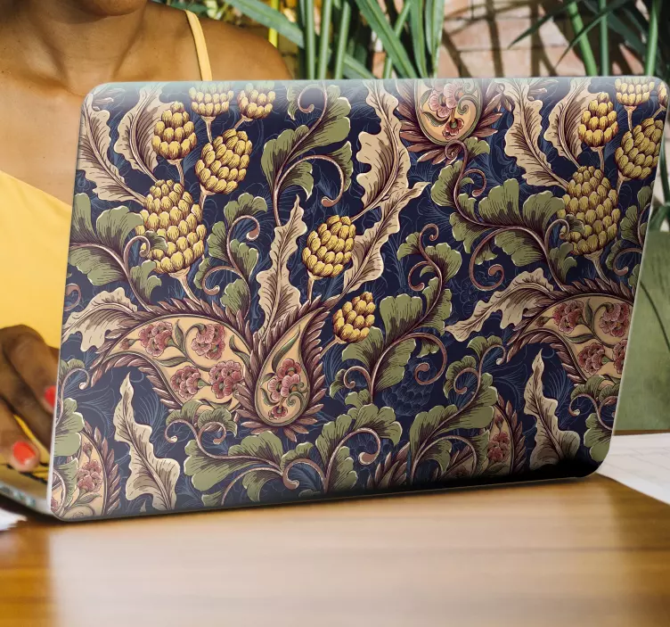 Gerçekçi desenli illüstrasyon dizüstü etiket - TenStickers