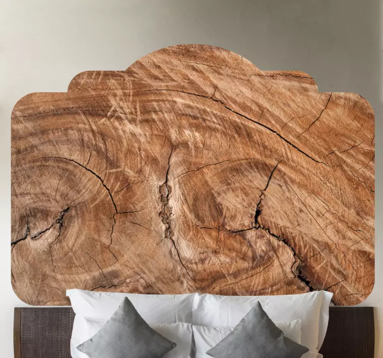 Gerçekçi kahverengi ahşap doku başlık çıkartması - TenStickers