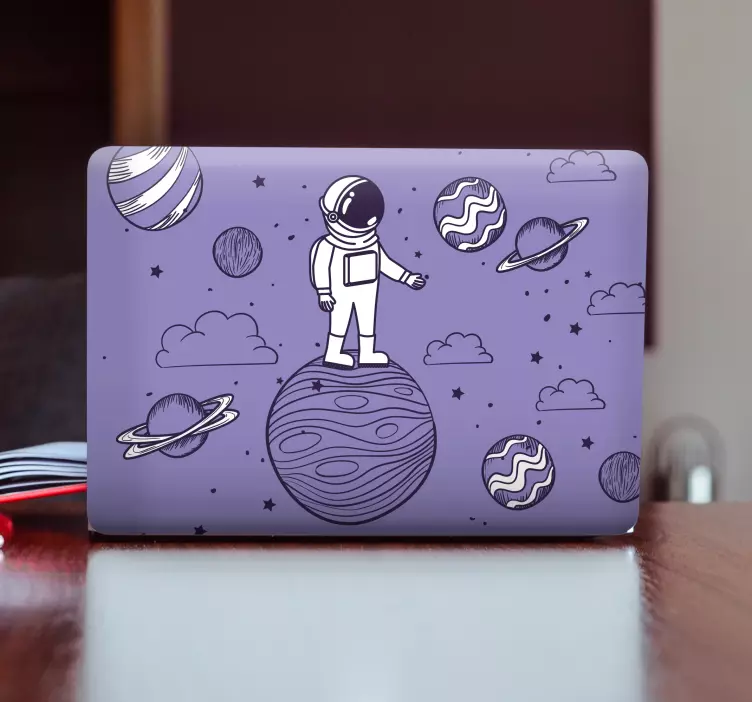 Gezegendeki astronot Dizüstü bilgisayar için kaplama - TenStickers