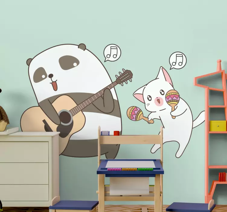 Panda vahşi hayvan çıkartması çalıyor - TenStickers