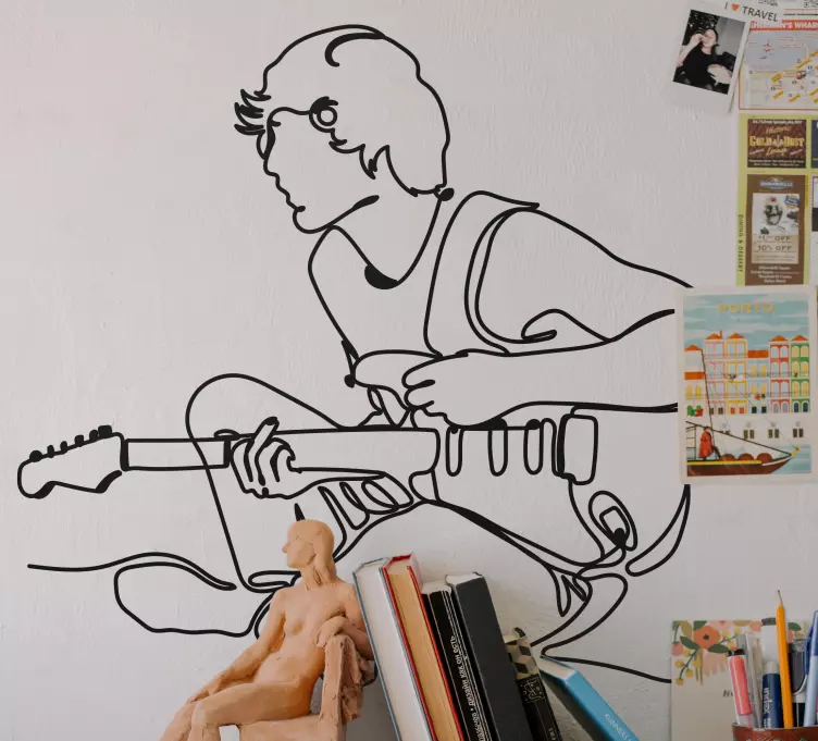 Gitar rock çalan çocuk çıkartması - TenStickers