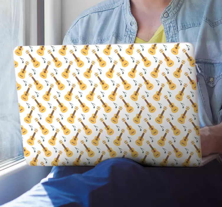 Gitar ve müzik notaları dizüstü bilgisayar kaplamaları - TenStickers