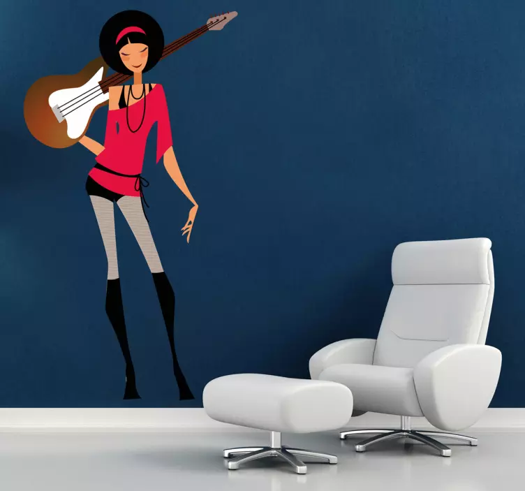 Gitarist piliç dekoratif çıkartma - TenStickers