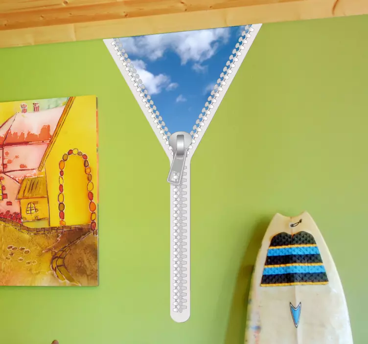 Gökyüzü fermuarlı dekoratif bulut etiket - TenStickers