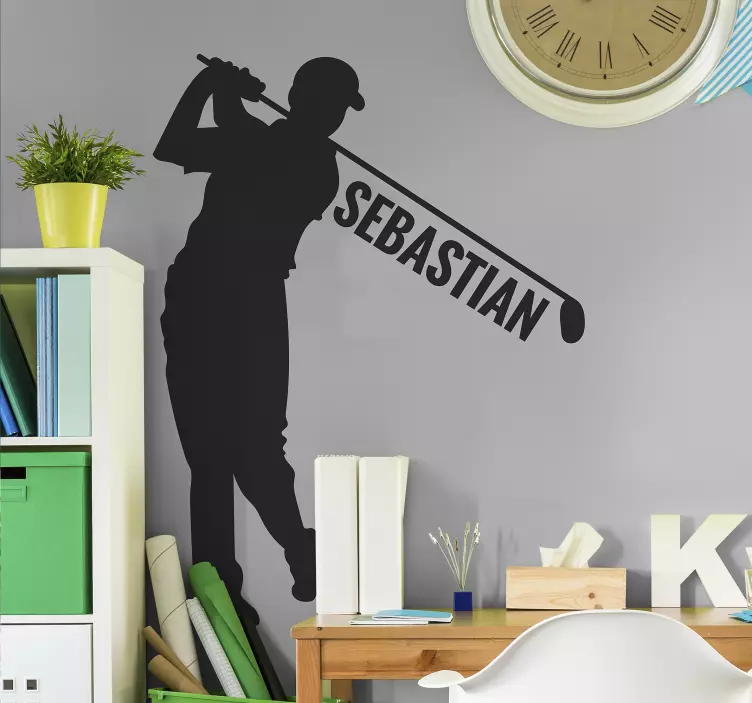 Golf oyuncusu kişiselleştirilmiş etiket - TenStickers