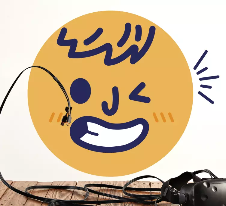 Göz kırpan emoji duvar çıkartması - TenStickers