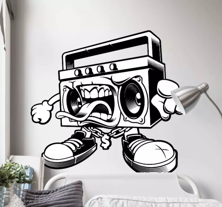 Graffiti boombox çıkartma paketi - TenStickers