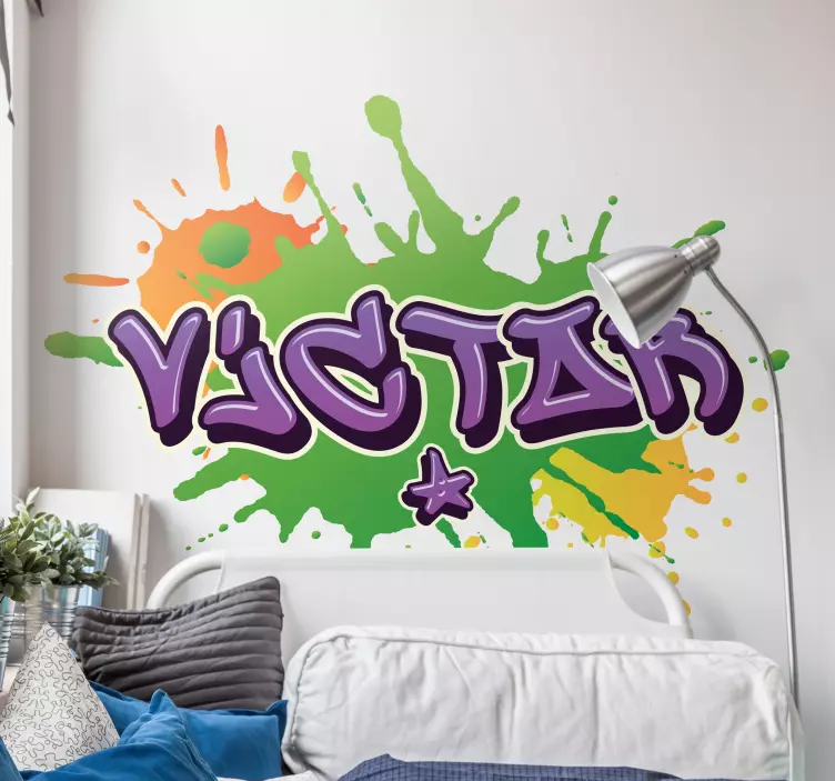 Grafiti adı girdap kentsel çıkartması - TenStickers