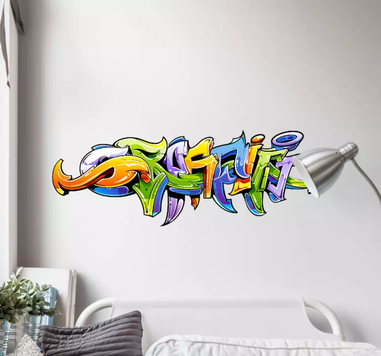 çok renkli grafiti çıkartması - TenStickers