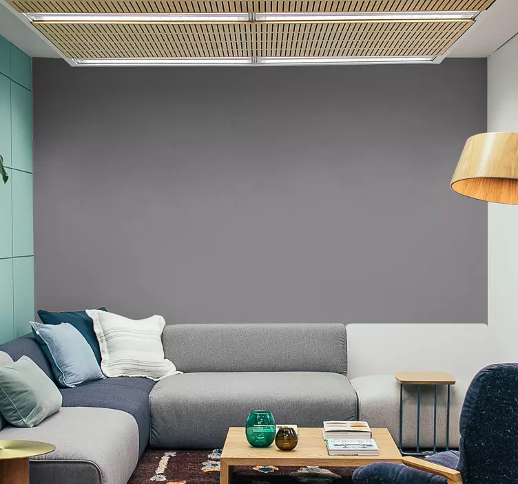 Gri düz levha duvar vinil - TenStickers