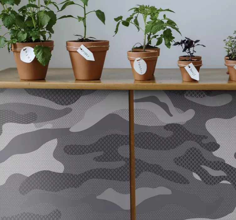 Gri kamuflaj vinil baskı çıkartması - TenStickers