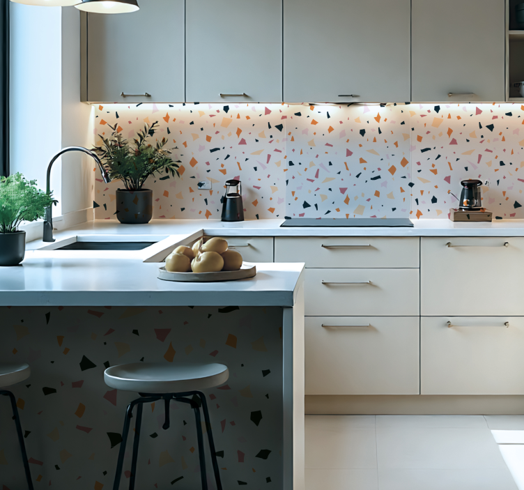 Gri terrazzo levha hayvan çıkartması - TenStickers