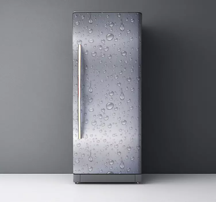 Gri vinil dokuya damlalarla. buzdolabı sticker - TenStickers