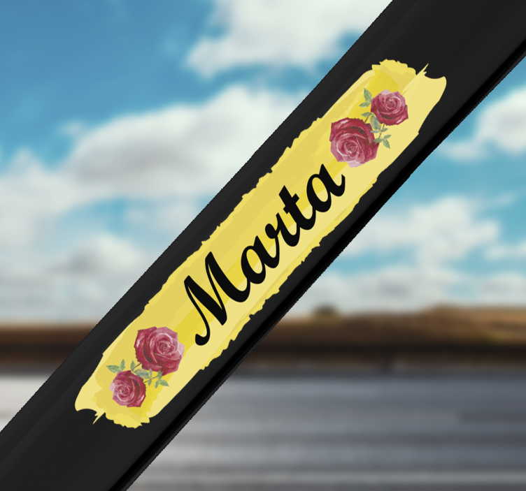 Gül bisiklet özelleştirilebilir çiçek duvar sticker - TenStickers