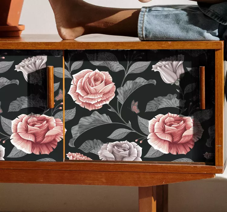 Gül desen laptop etiketi - TenStickers