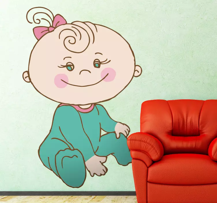 Gülen bebek oturma çocuklar sticker - TenStickers
