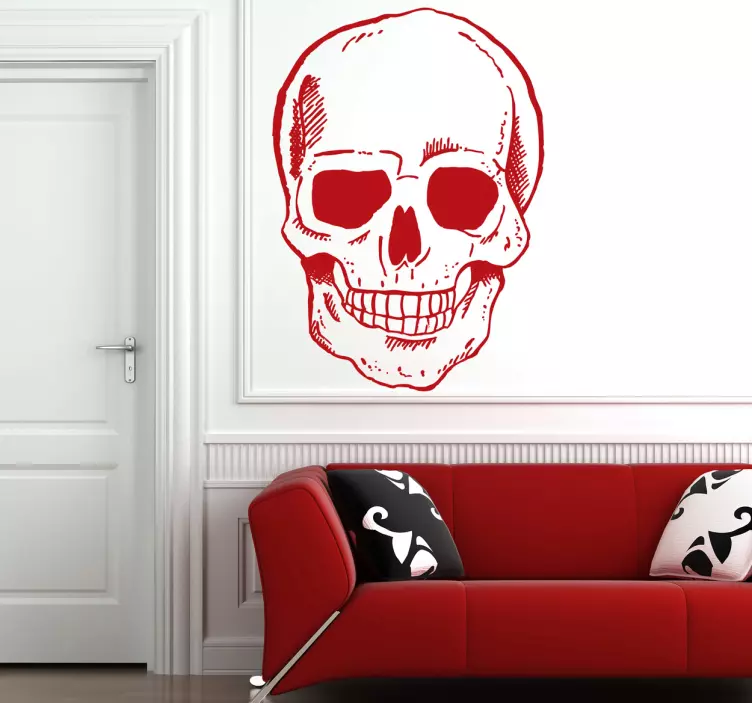 Gülümseyen kafatası dekoratif çıkartma - TenStickers