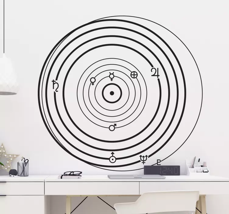 Güneş sistemi yörüngeler bilim sticker - TenStickers