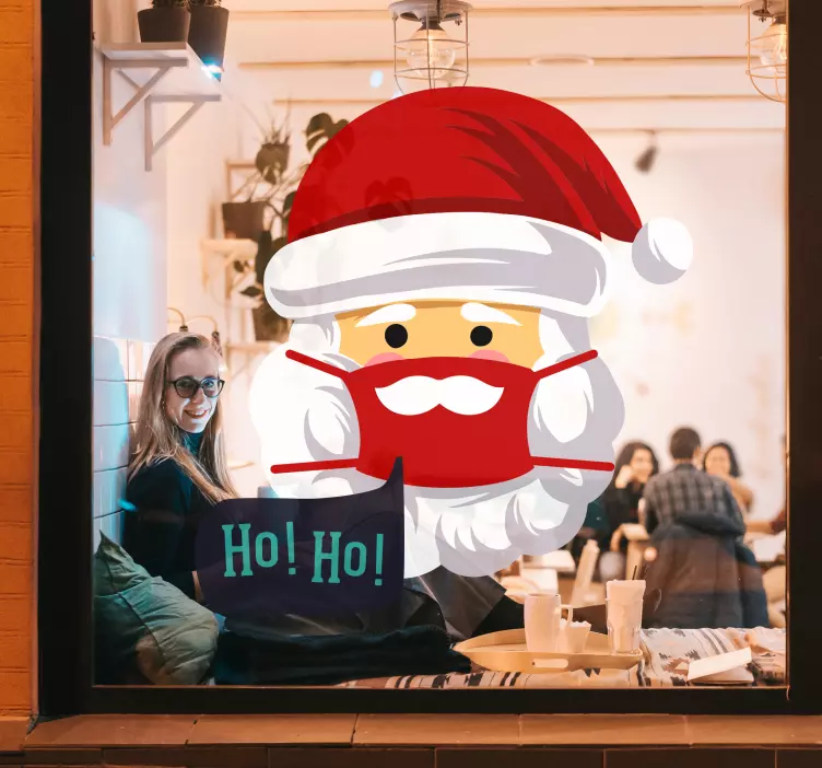 Güvenli noel konsepti pencere çıkartması - TenStickers