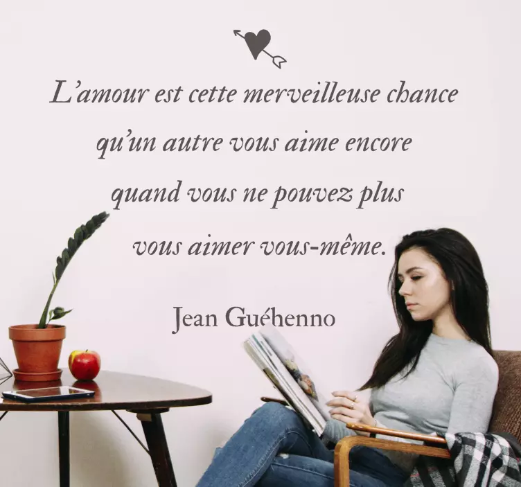 Güzel aşk ifade edebiyat duvar sticker - TenStickers