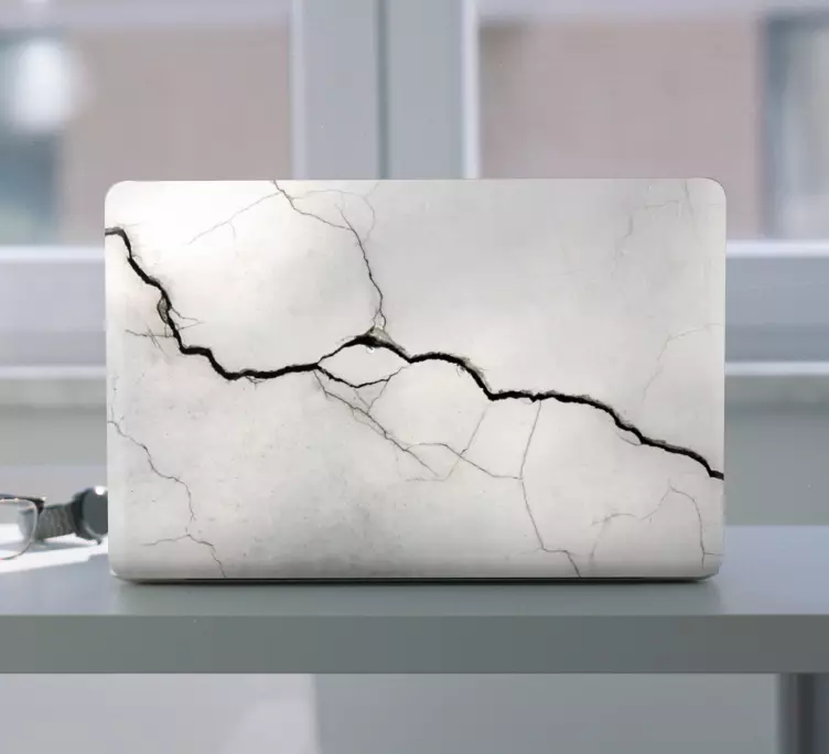 Güzel gri çatlaklar arka plan dizüstü bilgisayar kaplamaları - TenStickers