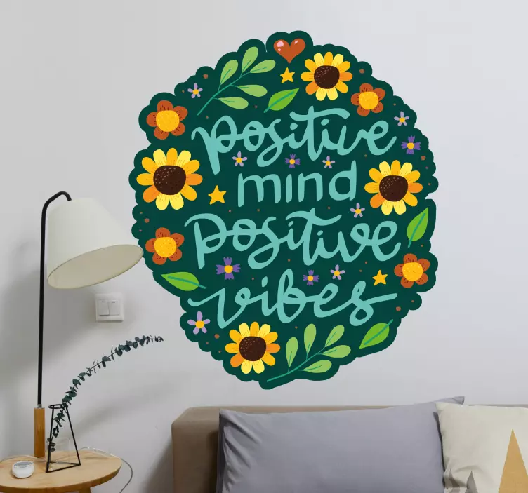 Motivasyonel alıntı güzel renkli duvar sticker - TenStickers