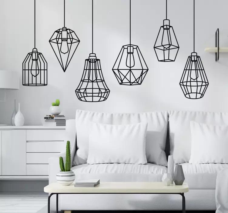 Hafif siluet nesne ile fener çıkartması - TenStickers