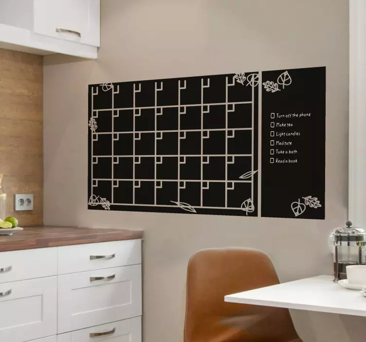 Haftalık planlayıcı ve notlar kara tahta çıkartmaları - TenStickers