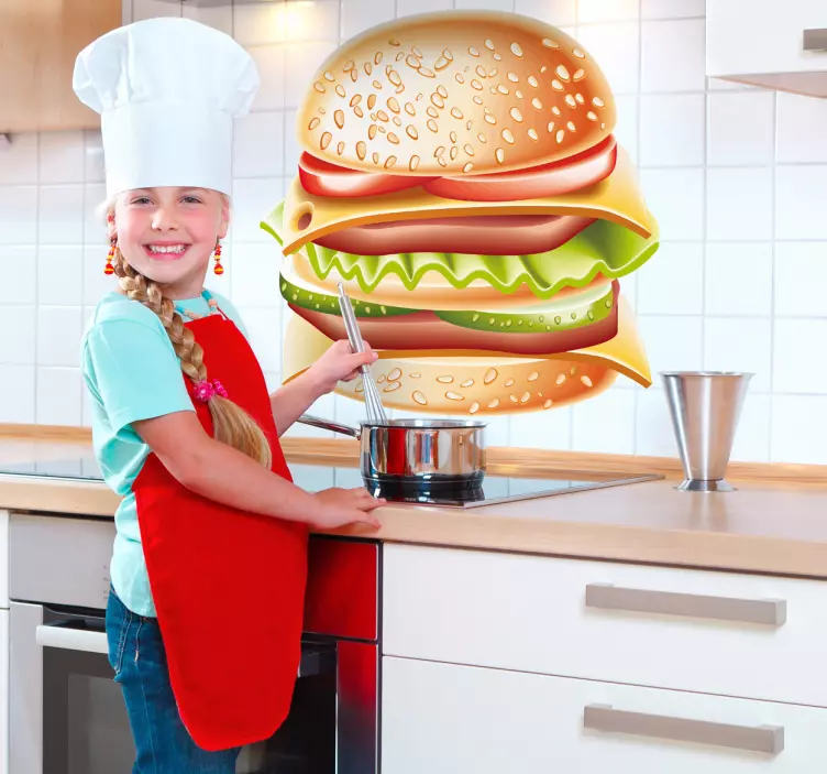 Hamburger duvar sticker - TenStickers