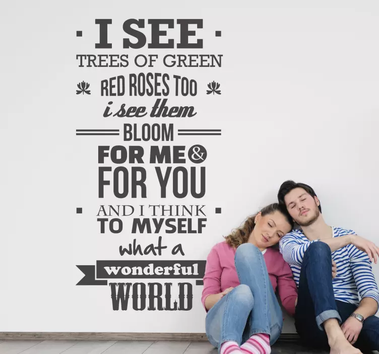 Harika dünya duvar sticker - TenStickers