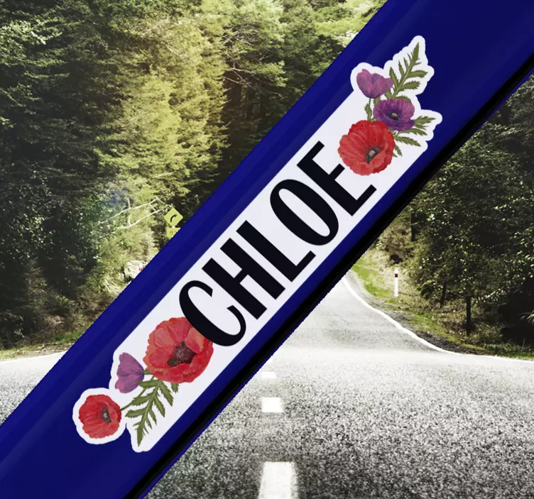 Haşhaş bisiklet özelleştirilebilir çiçek duvar sticker - TenStickers