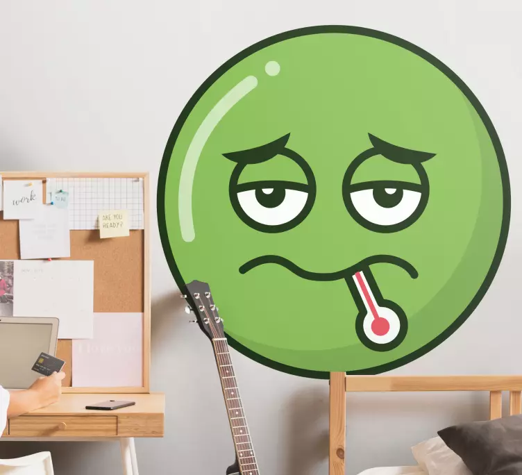Hasta emoji tasarımı duvar sticker - TenStickers