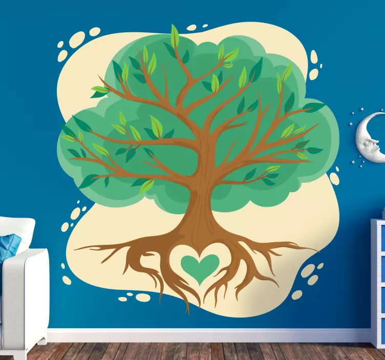 Hayat ağacı aşk ağacı duvar sticker - TenStickers