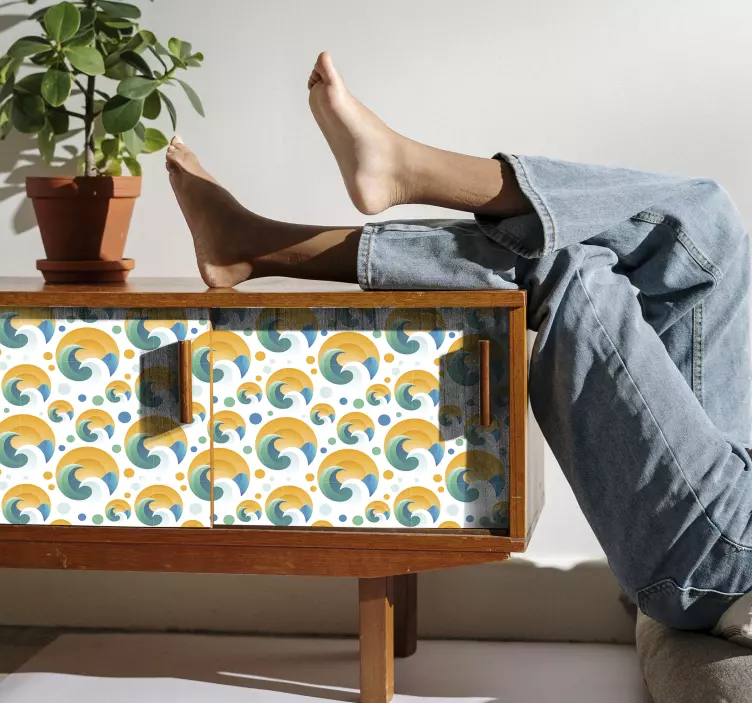 Hayvan Çıkartması dalgalar ve noktalar - TenStickers