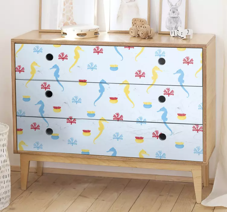 Hayvan Çıkartması - eğlenceli denizatı deseni - TenStickers