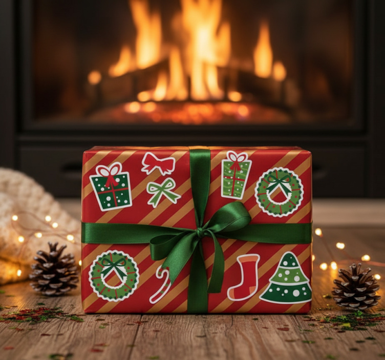 Hayvan Çıkartması klasik noel unsurları - TenStickers