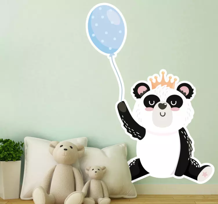 Hayvan Çıkartması sevimli panda balonu - TenStickers